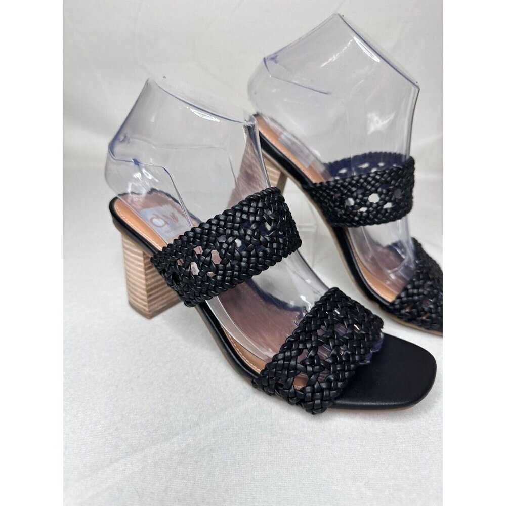 DV by Dolce Vita Hobbs Black Strappy Sandals Size 6.5 High Block Heels NWOT - Picture 3 of 14